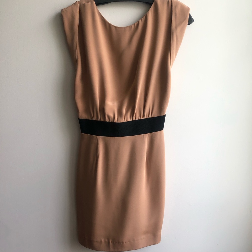 Dusty rose 100% silk open back dress Sz 4
